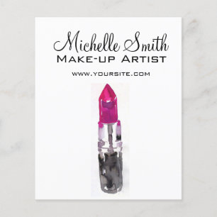 Schicke rosa schwarze Silber-Wasserfarben-Lippenst Flyer