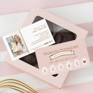 Schicke rosa Streifen Bäckerei Konditorei Chef Cup Treuekarte