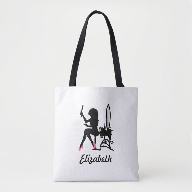 Schicke rosa und schwarze Girly Tasche (Vorderseite)