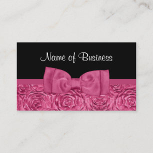 Schicke rosa und schwarze Rosenblüten mit Mädchen- Visitenkarte