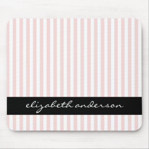 Schicke rosa und weiße Streifen Mousepad
