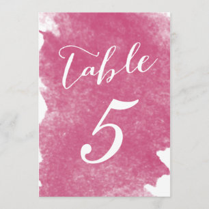SCHICKE ROSA WATERCOLOR-TISCHNUMMERN-KARTEN EINLADUNG