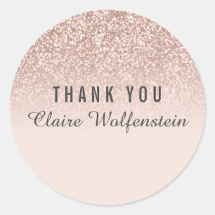Schicke Rose-Gold-Glitter-Geschäfts-Schriftart Dan Runder Aufkleber