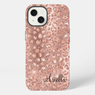 Schicke Rose Gold Glitter Leopard iPhone Hülle