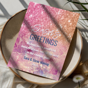 Schicke roségoldene rosa-glitzernde Weihnachten ne