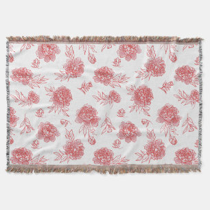 Schicke rote Blumen Decke