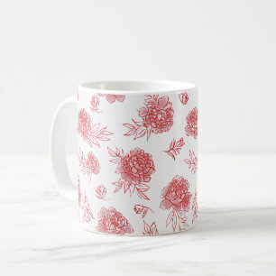 Schicke rote Blumen Kaffeetasse