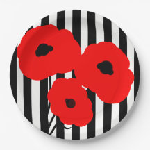 SCHICKE ROTE MOHNBLUMEN DES PAPIER-PLATE_MOD AUF