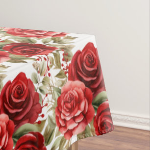 Schicke rote Rosen-Tischdecke Tischdecke