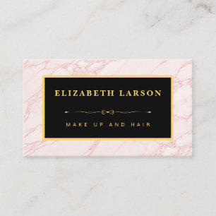 Schicke Schminke Rose Gold Marmor Friseursalon Visitenkarte
