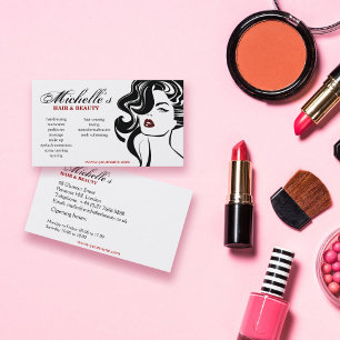 Schicke Schönheitssalon für Schwarz und Weiß Glamo Visitenkarte