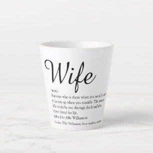 Schicke Schrift Ehefrau Definition Schwarz und Wei Milchtasse