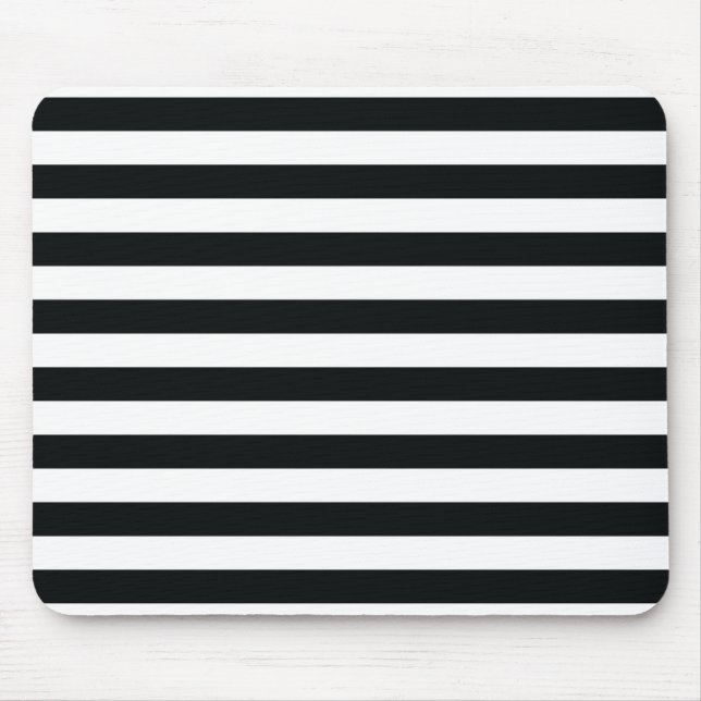 Schicke schwarze u. weiße Streifen Mousepad (Vorne)