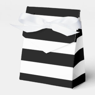 Schicke schwarze und weiße Streifen gestreifte Geb Geschenkschachtel