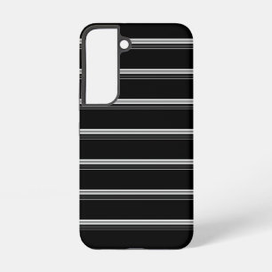 Schicke schwarze weiße Streifen Samsung Galaxy Hülle