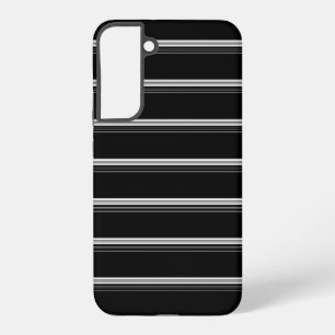 Schicke schwarze weiße Streifen Samsung Galaxy Hülle