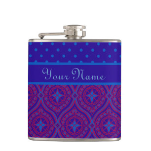 Schicke Taschenflasche zum Personalisieren: Lila u Flachmann