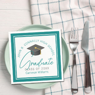 Schicke Teal-Abschlussfeier Personalisierter Absol Serviette