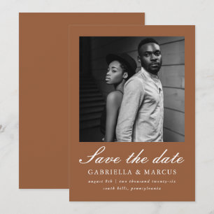 Schicke Terrakotta-Foto-Hochzeit Termin merken Save The Date