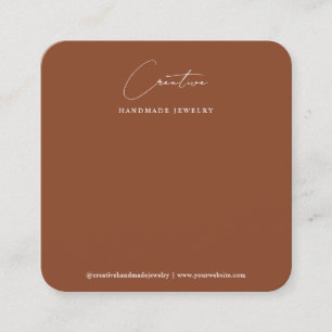 Schicke Terrakotta-Handschrift-Schmuckdisplay Quadratische Visitenkarte