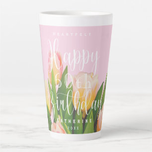 Schicke Tulpenstrauß-Tulpen-Foto-Geburtstag Rosa Milchtasse