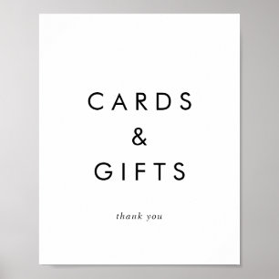 Schicke Typografie Karten und Geschenke Schild
