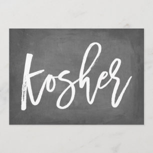Schicke Typografie-Kreidetafel-Koscher-Druck Einladung