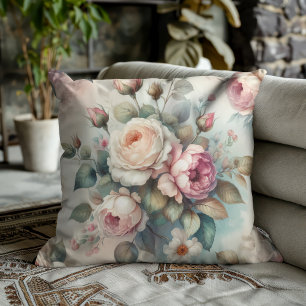 Schicke Vintage-Rose Kissen