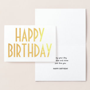 Schicke Vintage-Typografie Einfaches Happy Birthda Folienkarte