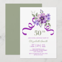 Schicke violette Blume lila Band Geburtstag