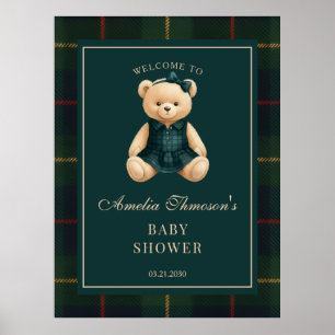 Schicke Vornehme Teddybär-Baby-Shower-Einladung  Poster
