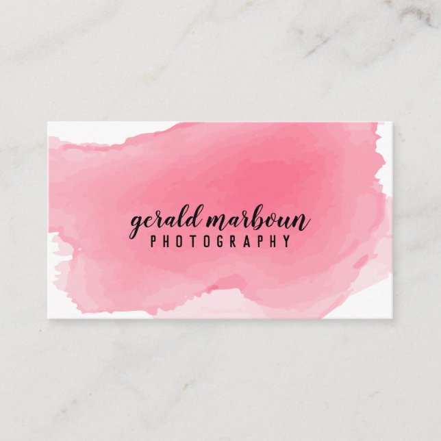 Schicke Wäsche-helle rosa Aquarell-Visitenkarte Visitenkarte (Vorderseite)