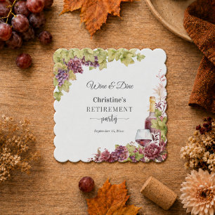 Schicke Wein- und Dine-Ruhestandsfeier Geschenk Untersetzer
