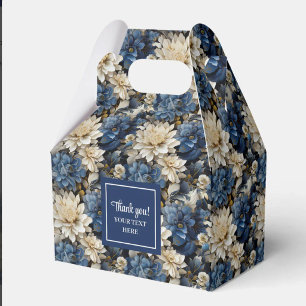 Schicke weiße Blumen Personalisierte Geschenkbox B Geschenkschachtel