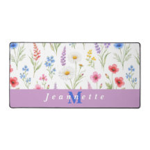 Schicke Wildblumen-Blumen-Monogramm-Name