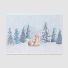 Schicke Winter-Aquarell-Rotwild im Wald Seidenpapier