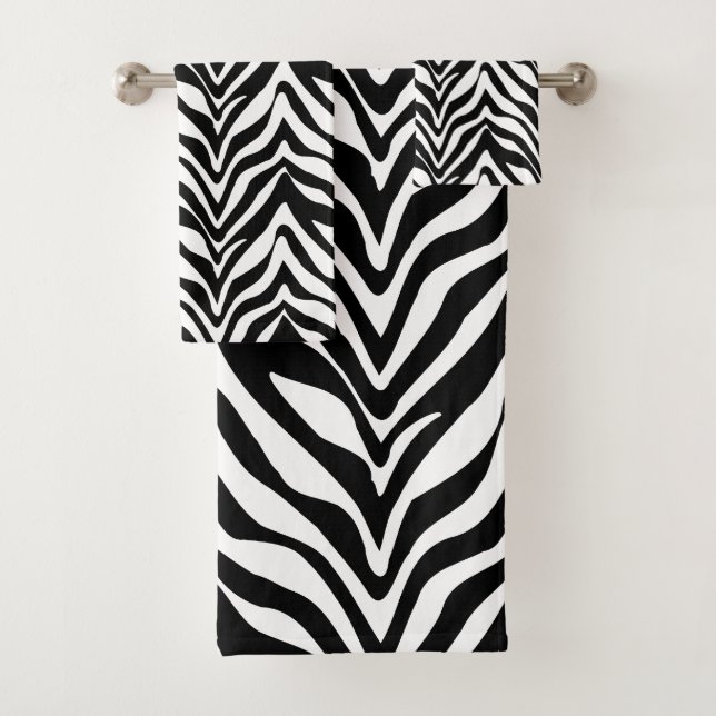 Schicke Zebra-Streifen Badhandtuch Set (Insitu)
