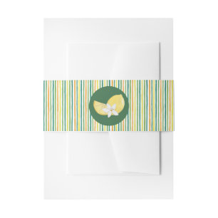 Schicke Zitronen-Zitrus-Monogramm-Hochzeitseinladu Einladungsbanderole