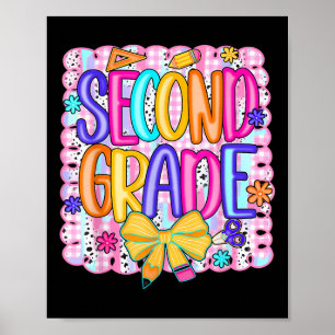 Schicke zweite 2. Klasse zurück zur Schule Coquett Poster