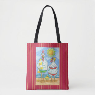 SCHICKEN DES MEERES, FUNNY CARTOON TOTE BAG Red Tasche