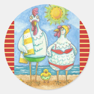 SCHICKEN DES MEERES, FUNNY STICKERS RUNDE *
