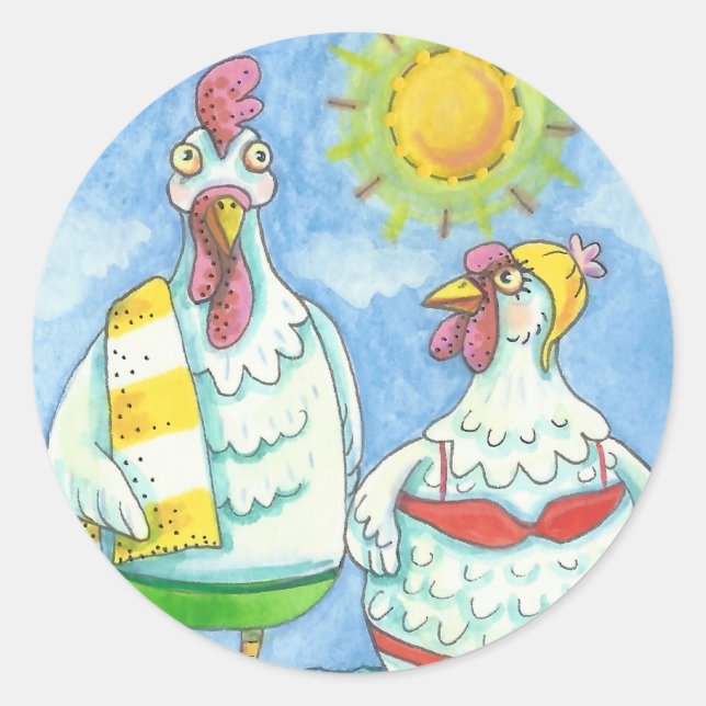SCHICKEN DES MEERES, FUNNY STICKERS RUNDE * (Vorderseite)