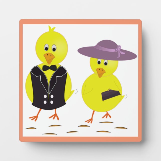 SCHICKEN "GLÜCKLICH" FOTOPLATTE (Vorderseite)