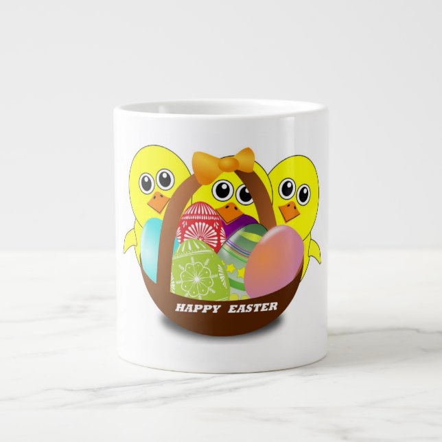 SCHICKEN "GLÜCKLICH" Jumbo-Tasse (Vorderseite)