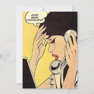 Schicken Sie einfach Schokolade Vintages Comic Feiertagskarte