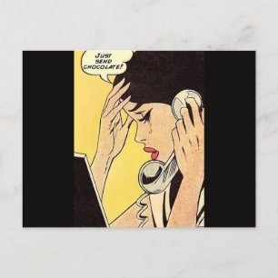 Schicken Sie einfach Schokolade Vintages Comic Postkarte