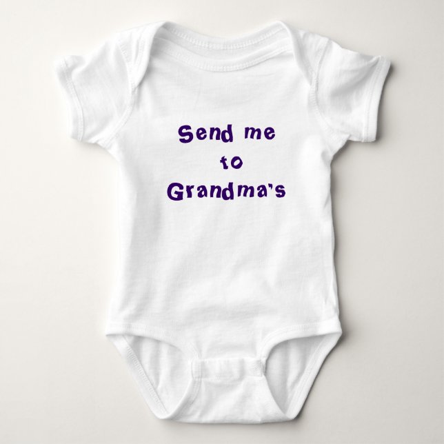 Schicken Sie mich der Großmutter Baby Strampler (Vorderseite)