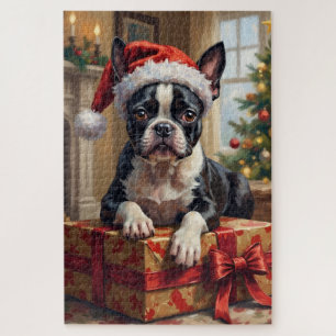 Schicker Boston Terrier Hund Weihnachtsgeschenk