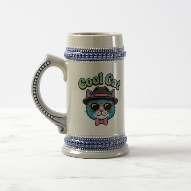 Schicker Cooler Kater Bierglas (Links)