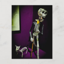 Schicker Día de los Muertos Skelett mit Hund